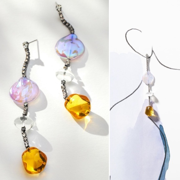 Anthropologie Mystic Drop Earrings, Lavender NWT - Picture 1 of 5